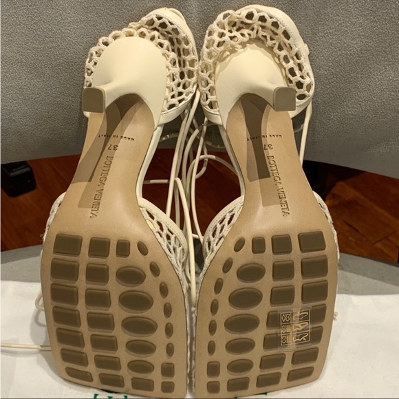 Bottega Veneta Stretch Mesh Sandal white sz 37 - Picture 3 of 4